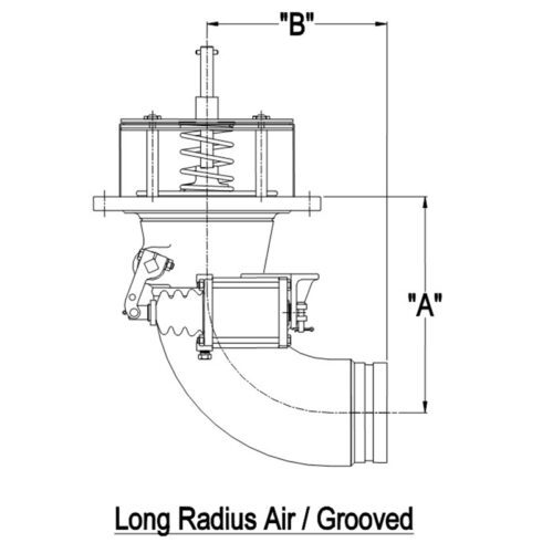 Betts 6" x 4" 90 Air Emergency Valves long radius air/grooved drawing
