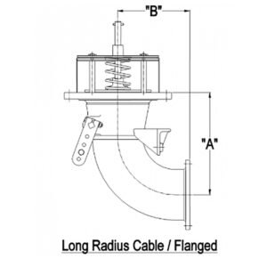 6x4 90 long radius cable flanged drawing